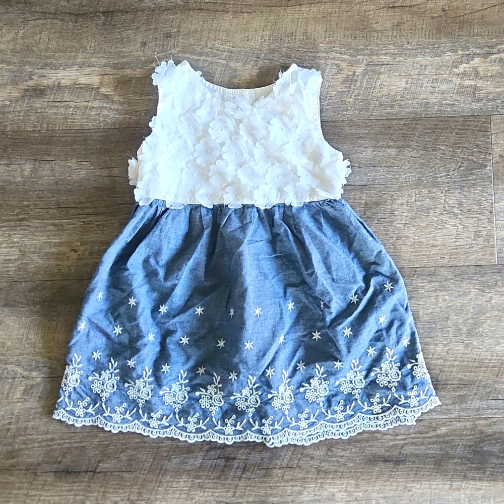 Blue and white dress